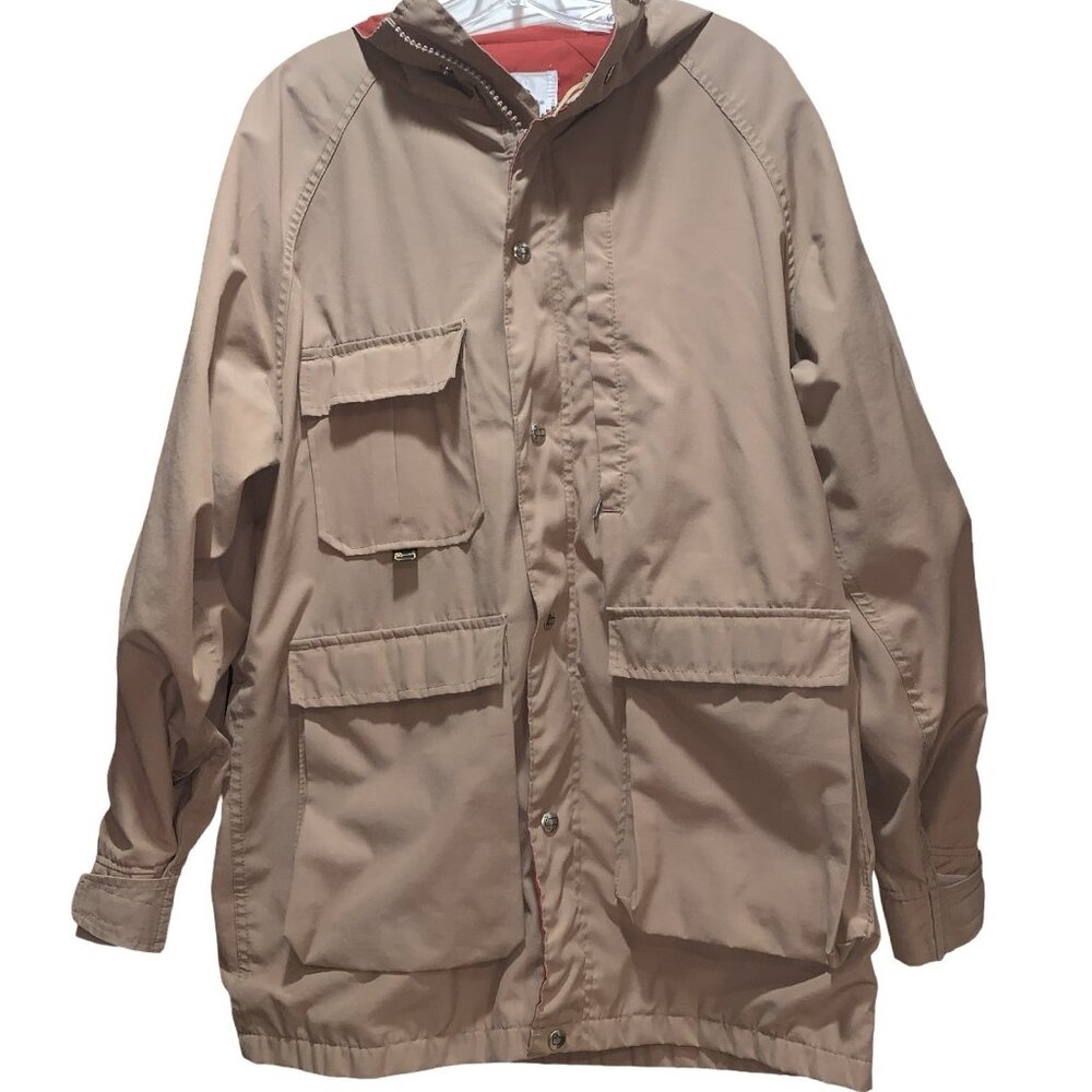 Vintage Woolrich Mens Jacket Tan Sz Small Mountain Parka Cotton Blend Chore coat